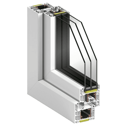 Janela PVC Strugal com vidro duplo para isolamento térmico